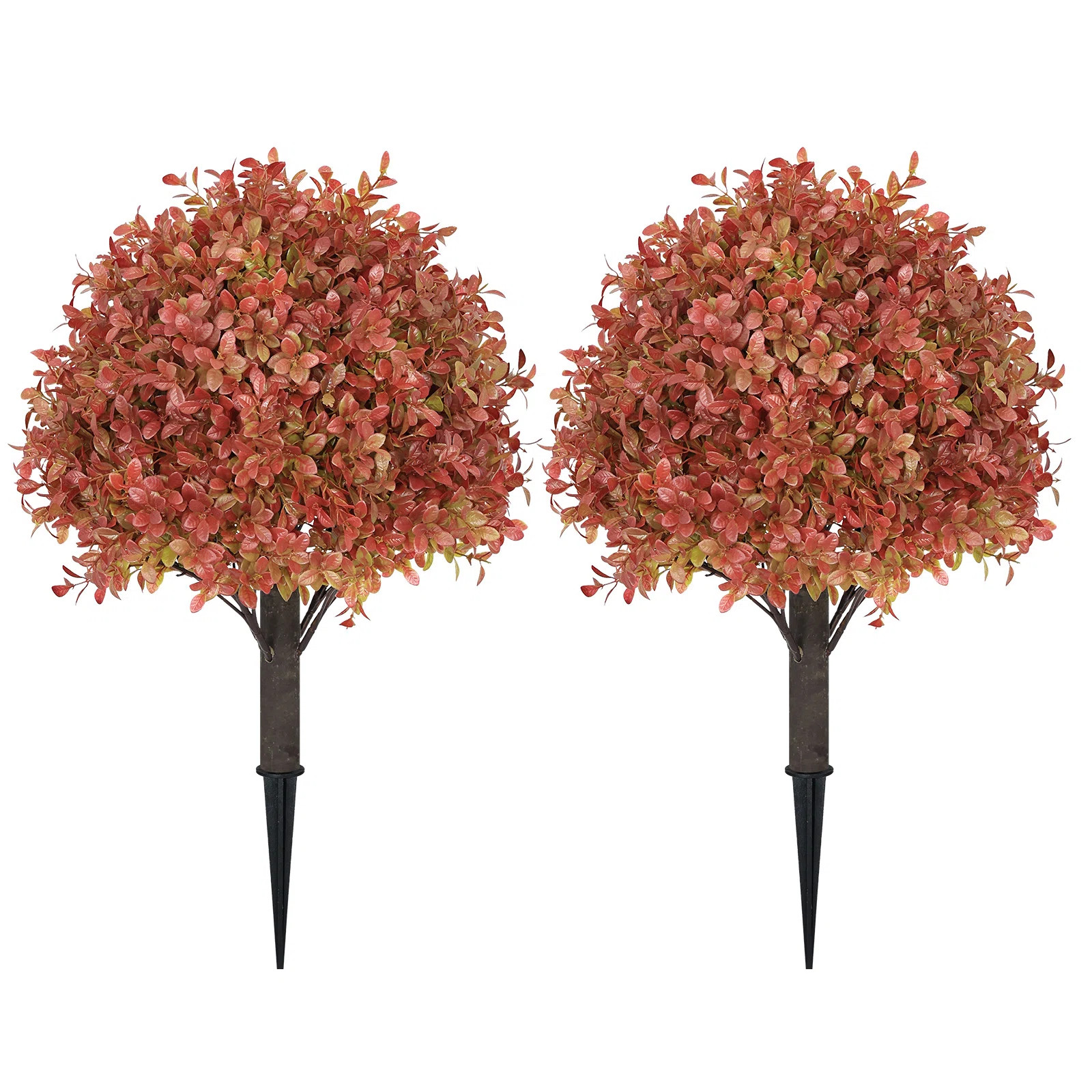 24" Faux Boxwood Plant – Seasonal Artificial Topiary Ball Tree With Ground Spike For Indoor & Outdoor Décor | Wayfair North America