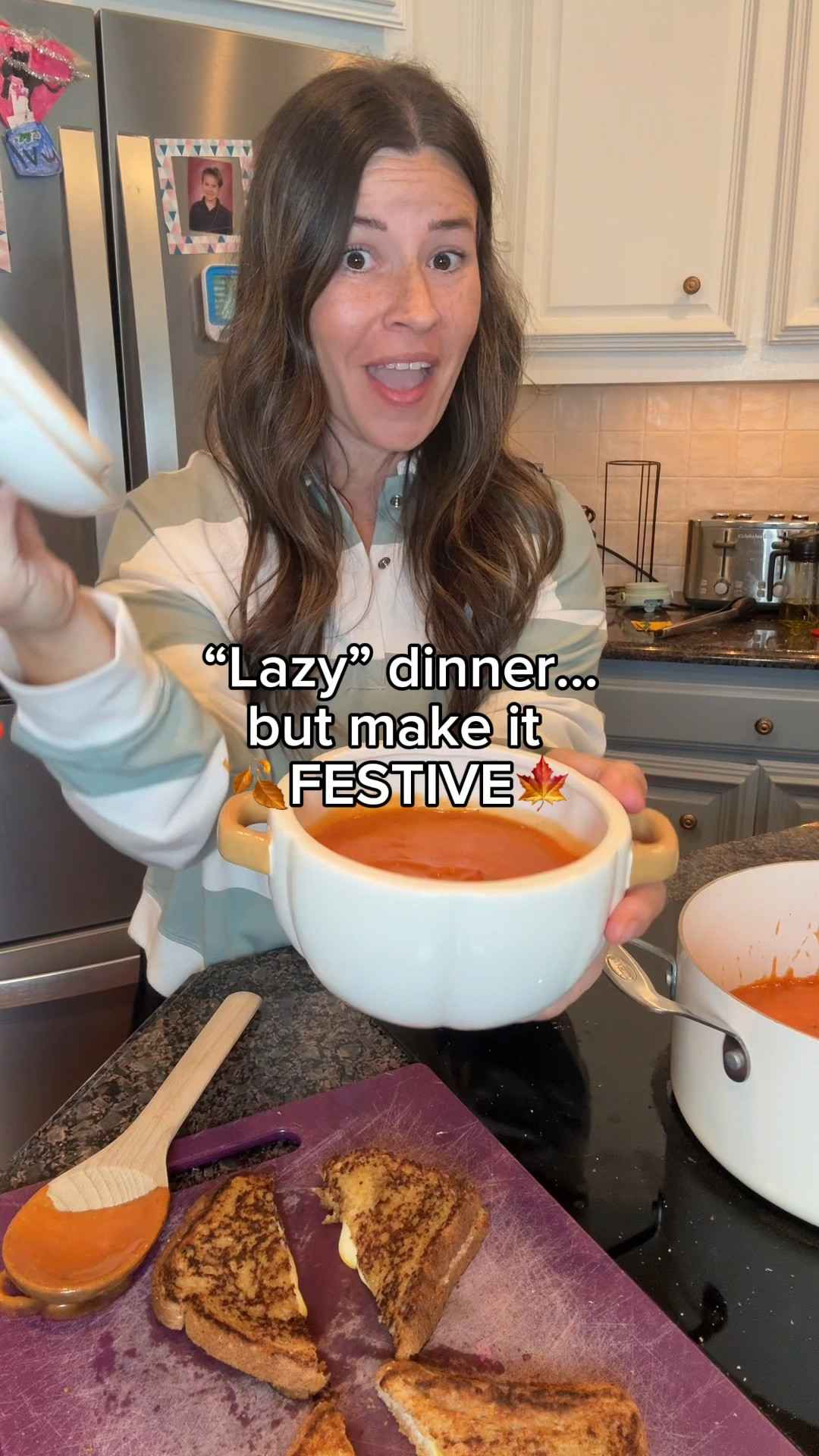 The EASIEST cozy fall dinner 🎃🍂 I used a jar of BetterGoods tomato soup from Walmart and served it in these $5 Target pumpkin bowls. It instantly feels festive and fun for the whole family!

Pair with grilled cheese sandwiches for the ultimate comfort meal. 

Keep it simple for the kids, or uplevel with bacon, turkey, or a fancy cheese blend for the adults. 

Perfect for busy weeknights after sports or a lazy Sunday when you don’t want to cook.

These pumpkin bowls will be on repeat all season long for soups, pasta, and more! 🍁

✨ Comment SOUP to shop similar bowls and bring some extra fun to your fall dinners!

✨ Follow @makingfrugalfun for more frugal + festive home, style, and recipe ideas.

#TargetDollarSpot #TargetDollarSection #TargetFall #TargetStyle #FallHomeDecor #FallCooking #FallDinner #CozyFall #BudgetFriendlyLiving #SoupSeason #EasyWeeknightMeals #TargetFinds #MakingFrugalFun #FallFavorites 

#LTKHome #LTKSeasonal #LTKFamily