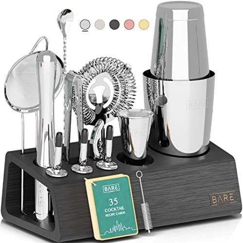 Bartender Kit | 14-Piece Cocktail Shaker Set with Bamboo Stand Great for Home Drink Mixing | Bost... | Amazon (US)