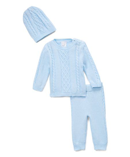Blue Cable-Knit Sweater Set - Newborn & Infant | Zulily