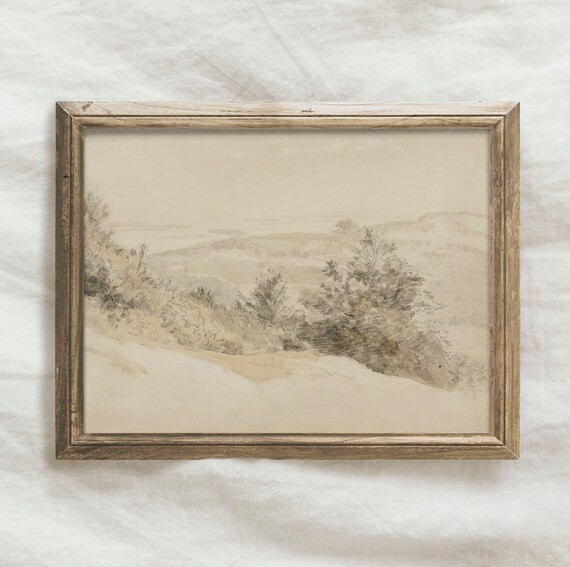 Beige Landscape Painting PRINTABLE / Neutral Minimalist Wall | Etsy | Etsy (US)
