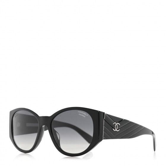 CHANEL Oval Sunglasses 5411-A Black | FASHIONPHILE (US)