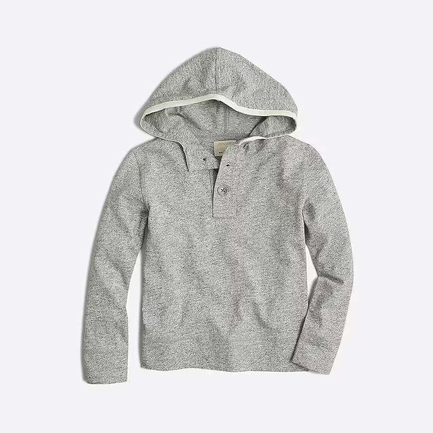 Boys' heathered henley hoodie | J.Crew Factory