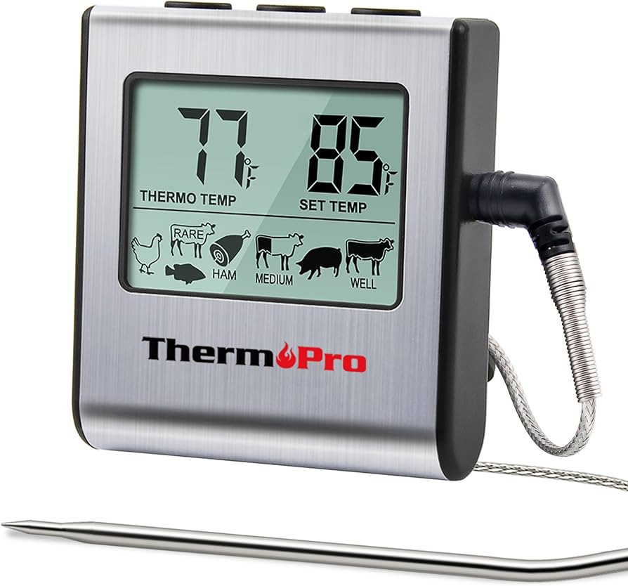 ThermoPro TP16 Large LCD Digital Cooking Food Meat Thermometer for Smoker Oven Kitchen BBQ Grill ... | Amazon (US)