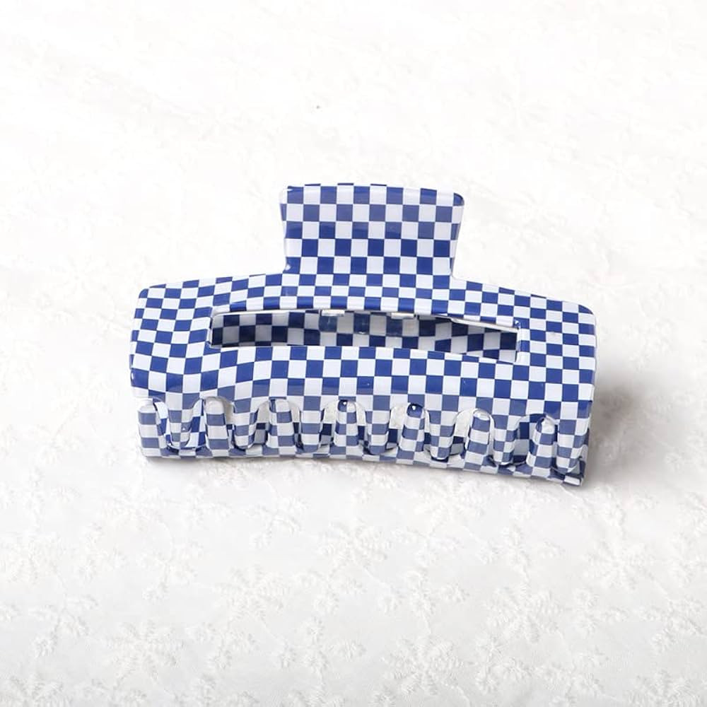 Vintage Checkered Cellulose Acetate Hair Claw Clips for Women and Girls, Pack of 1 - Nonslip Bana... | Amazon (US)