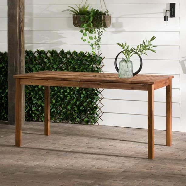 Acacia Wood Patio Simple Dining Table - Brown | Walmart (US)