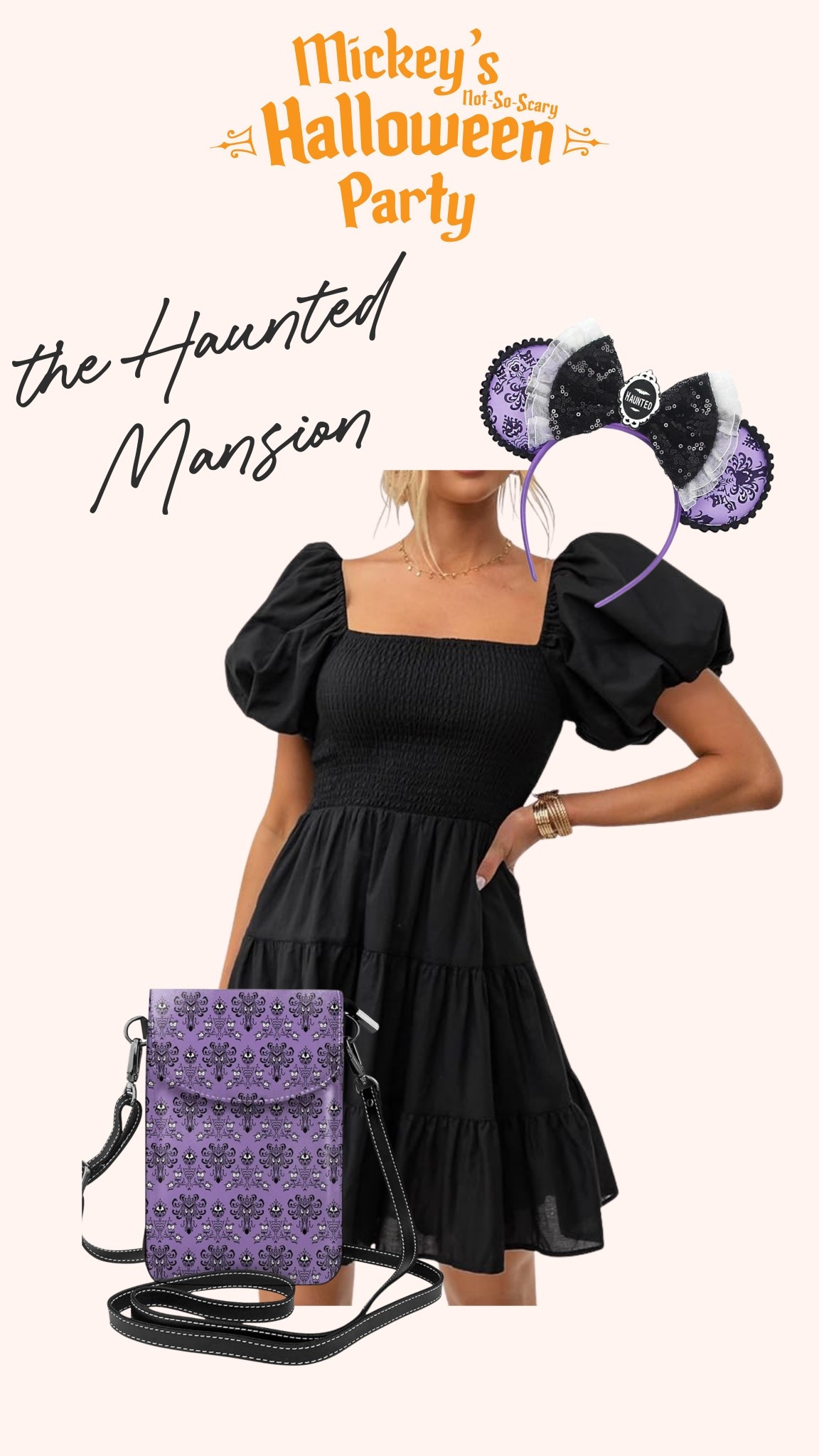 Foolish mortals… this Haunted Mansion-inspired outfit is the ultimate Mickey’s Not-So-Scary Halloween Party look. The black dress, themed ears, and spooky crossbody bag are all linked in my LTK—perfect for any ghost host at Magic Kingdom.

#LTKParties #LTKSeasonal #LTKFamily