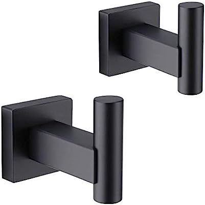 Bathroom Matte Black Coat Hook SUS 304 Stainless Steel Single Towel/Robe Clothes Hook for Bath Ki... | Amazon (US)