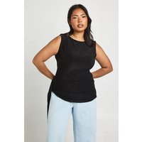 boohoo Women's Plus Drape Sleeveless Top in Black | Size: 16 | Knitted | boohoo (US & Canada)