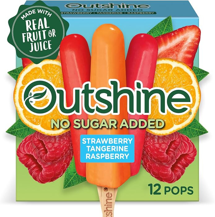 Outshine, Barras de frutas congeladas de fresa, mandarina y frambuesa sin az\u00facar a\u00f1adid... | Amazon (US)