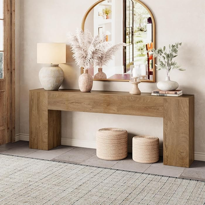 Extra Long Console Tables for Entryway 86-Inch, Farmhouse Couch Table Behind Sofa Wooden, Modern ... | Amazon (US)