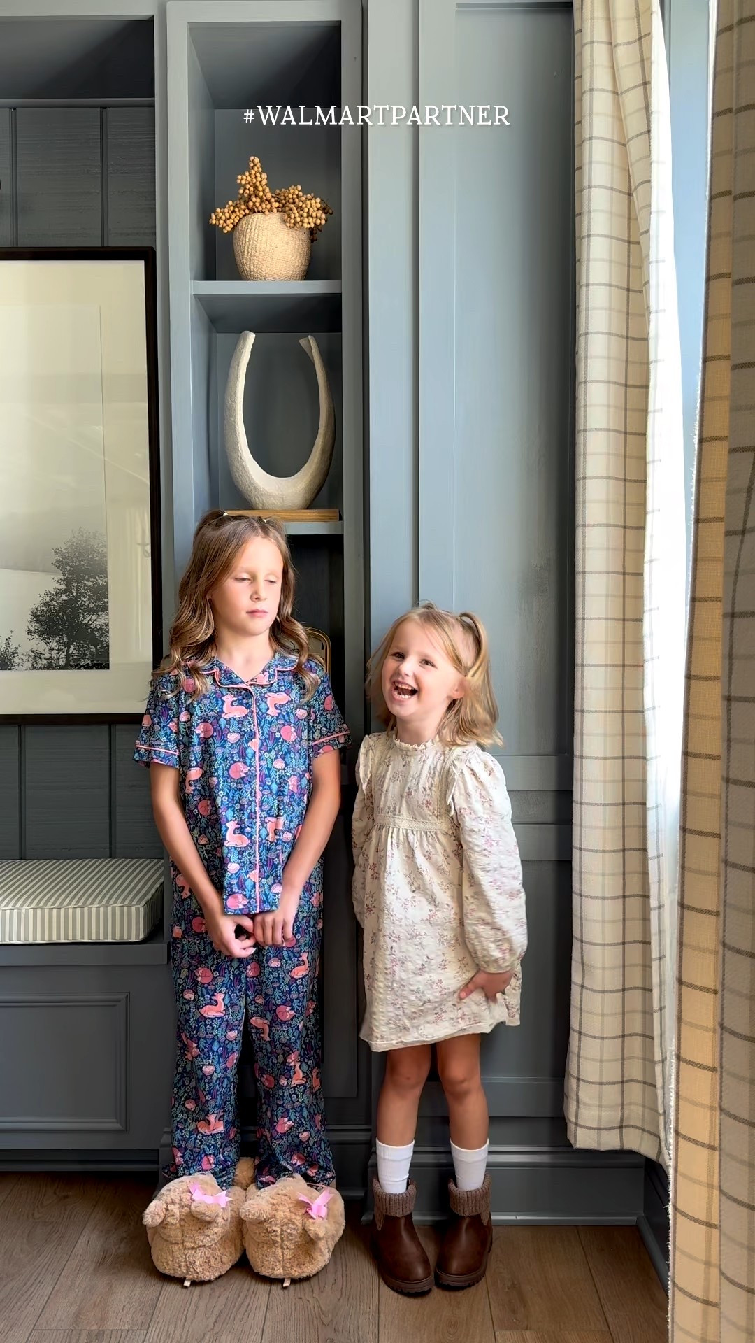 Ophelia and Daisy; little frenemies!! My outfits are feeling very Fall-ish and are at the end of this reel for anyone that wants to know 🙃🍁

Boots are true to size! 
Sized up one in the blazer, body suit and green sweater. Also sized up in the pajamas! The blue striped top is slightly cropped so size up 1 or 2 if you want more room in the waist! 

#walmartfashion #walmartpartner @walmartfashion 