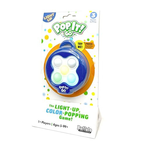 Pop It Go - The Original Light Up - Colorful Pattern Popping Game for Kids and Families on The go, Ages 5 and up, from Buffalo Games | Amazon (US)