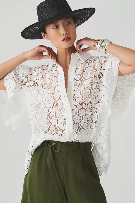 Can't get enough of the lace detail on this collared white button down.  Flutter sleeves for an additional feminine touch.

Spring tops | spring outfits | spring style| spring | Easter outfits | white topd

#EasterOutfits #SpringTops #SpringOutfits #LaceTops #SpringBreak



#LTKSeasonal #LTKworkwear #LTKstyletip