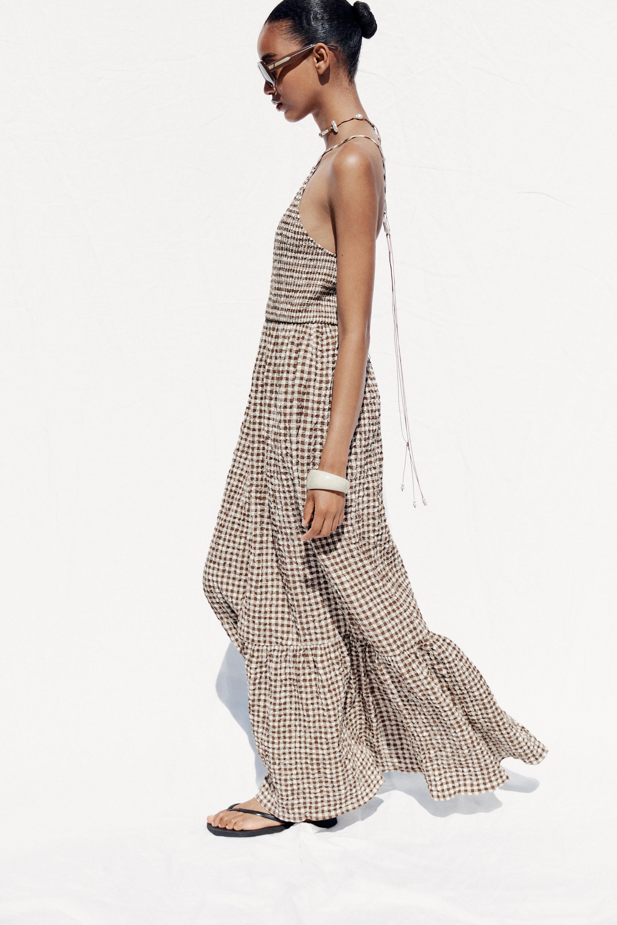 GINGHAM MIDI DRESS | Zara US