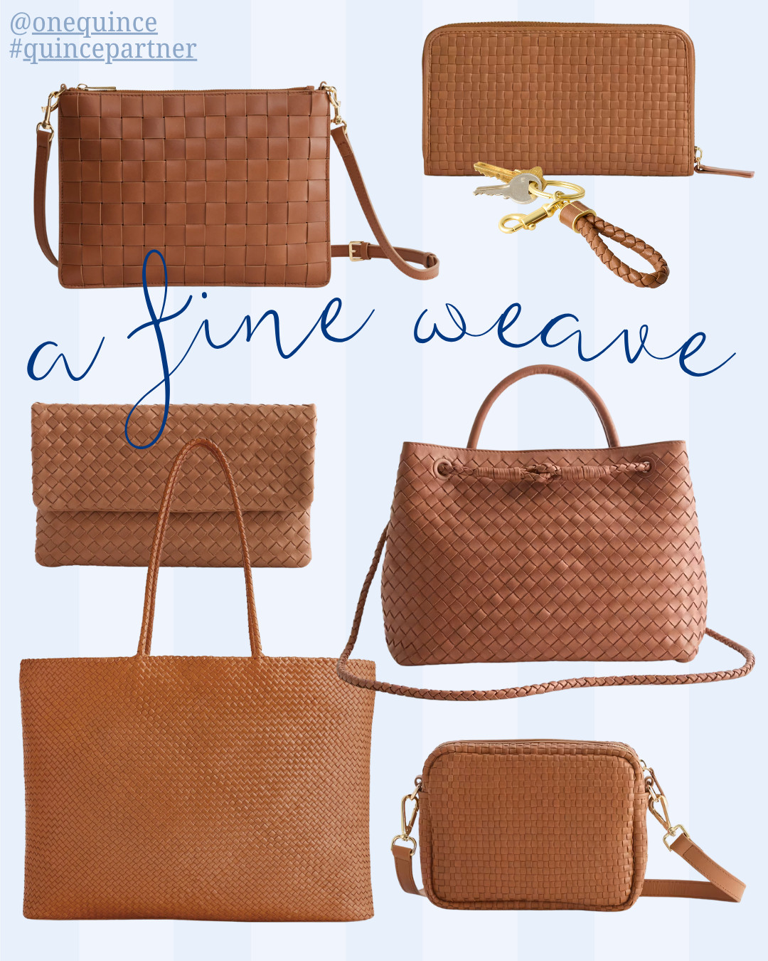 @onequince #quincepartner Elevated essentials in the dreamiest woven leather. Soft, structured, and under $150. I’ve linked all the styles shown here – from the everyday crossbody to the work-perfect tote. Chic, durable, and that price? A win in every weave. 

 #LTKFindsUnder100 #LTKStyleTip #LTKItBag