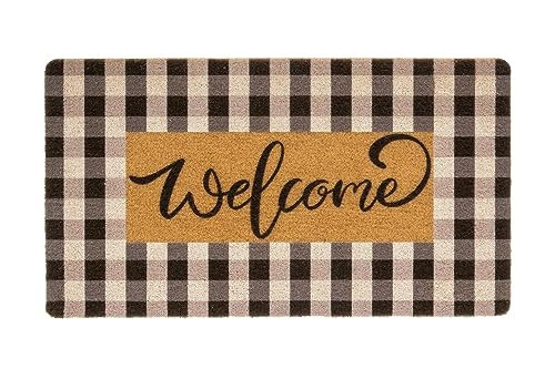 Buffalo Plaid Coir-Welcome-Doormat Non-Slip Mat - 17"x30" PVC Backing Doormats for Indoor-Outdoor Entrance Front-Door-Mat | Amazon (US)