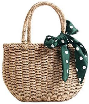 Woven bag,Women's Woven Straw Beach Bag,Straw Handbag,Handmad Basket Bag Bohemian Retro Style,Hou... | Amazon (UK)