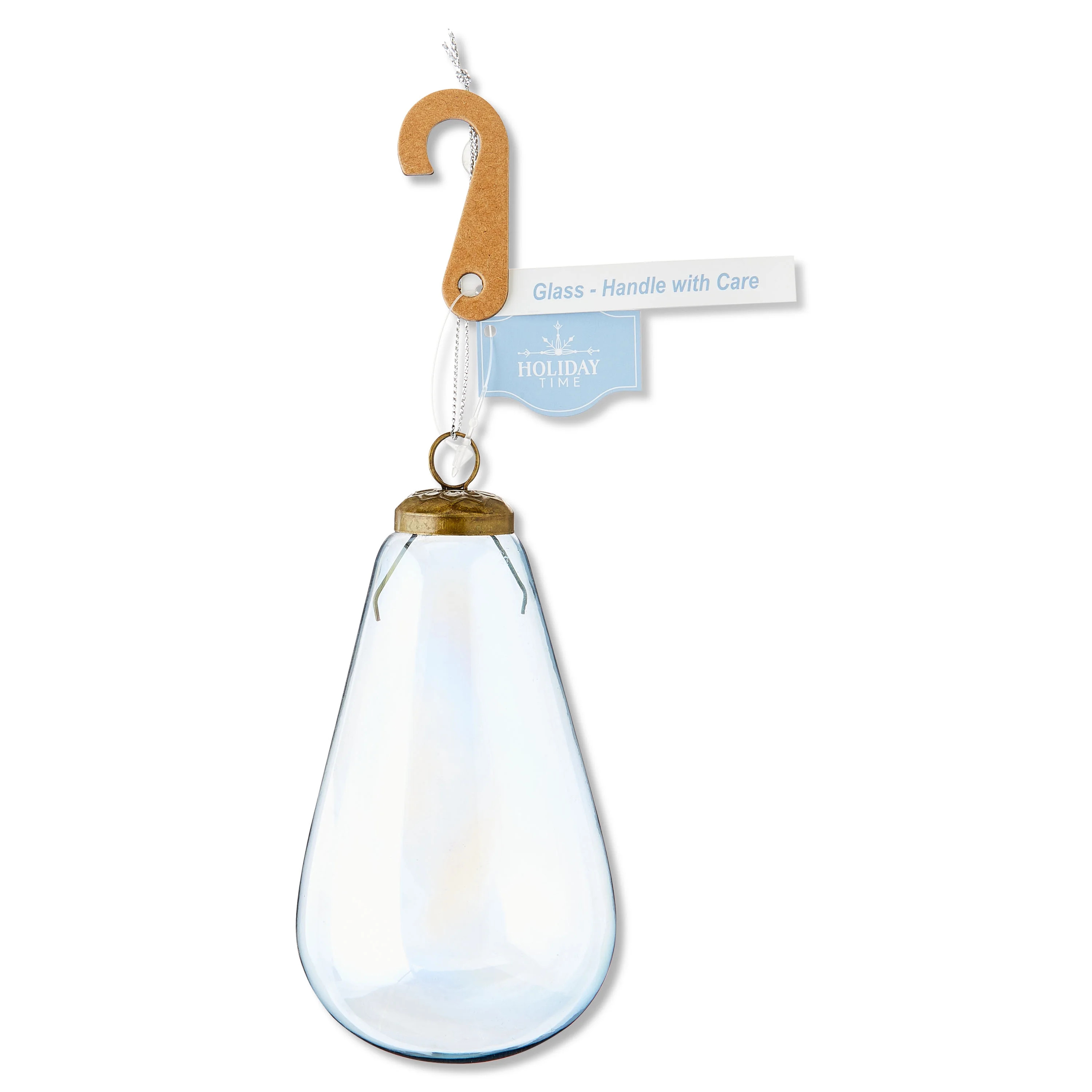 Blue Glass Drop Christmas Ornament, 5.25", by Holiday Time | Walmart (US)