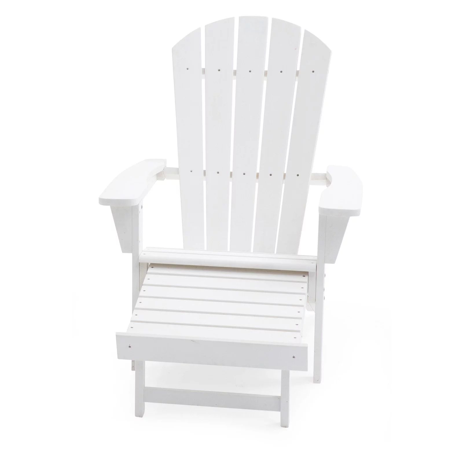 Belham Living Hensley Lake Resin Oversized Adirondack Chair with Pullout Ottoman - White | Walmart (US)