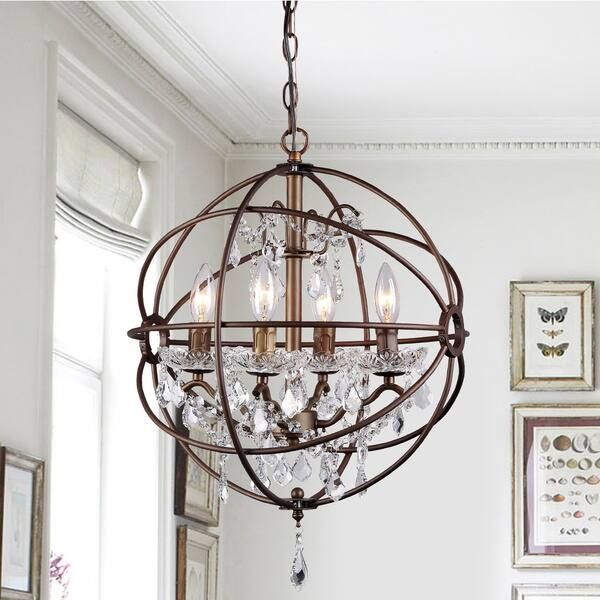 Edwards Antique Bronze and Crystal 24-inch Sphere Chandelier | Bed Bath & Beyond