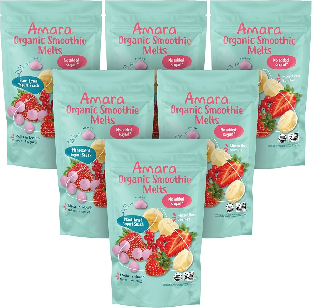 Amara Smoothie Melts - Mixed Red Berries - Baby Snacks Made With Fruits and Vegetables - Healthy ... | Amazon (US)