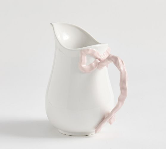 LoveShackFancy Stoneware Bow Pitcher | Pottery Barn (US)