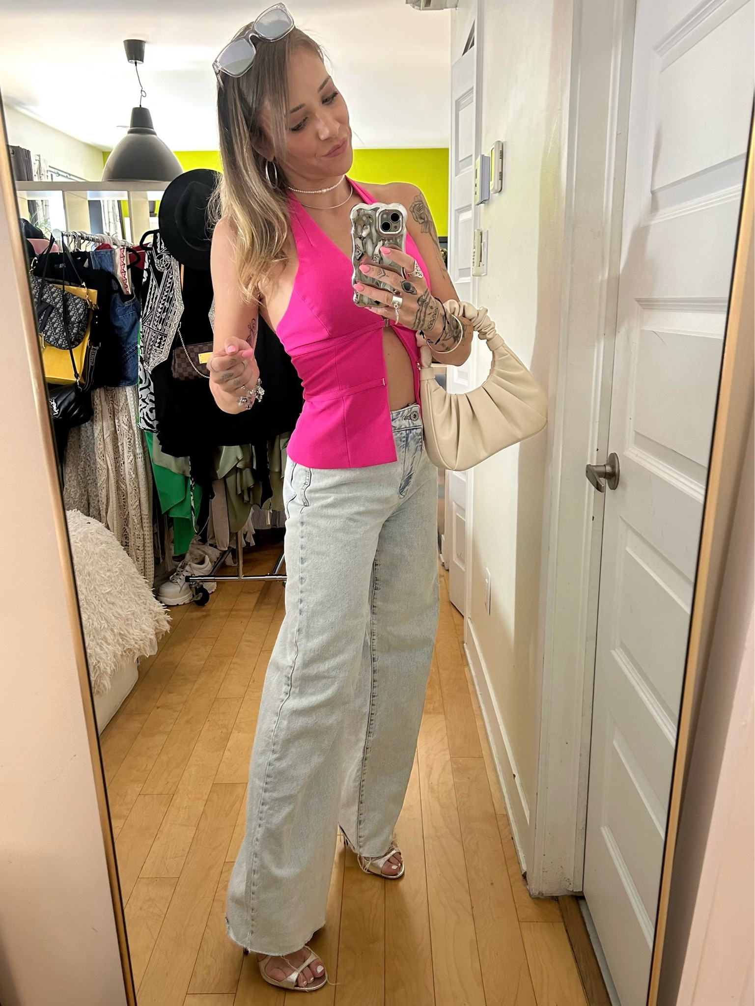 Outfit of the day 👌🏻
- - - 
Heels are from Jimmy Choo but an older Azia style.
Jeans and top are from Zara (codes: 6045/022 & 8342/002) 
I tried to find similar pieces here.

#LTKsummer #LTKcanada #LTKstyletip
