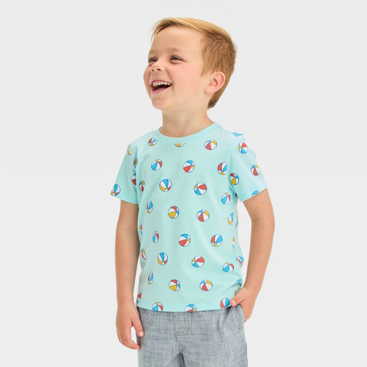 Toddler Boys' Jersey Knit T-Shirt - Cat & Jack™ Turquoise Blue | Target