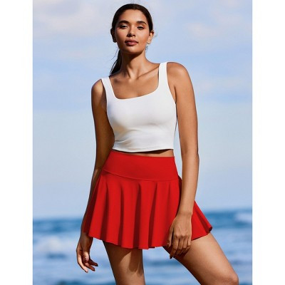 PINSPARK Womens Tennis Skirt Pleated Athletic Skirts with Pockets Shorts High Waisted Golf Skort for Workout Pickleball-True Red-S | Target
