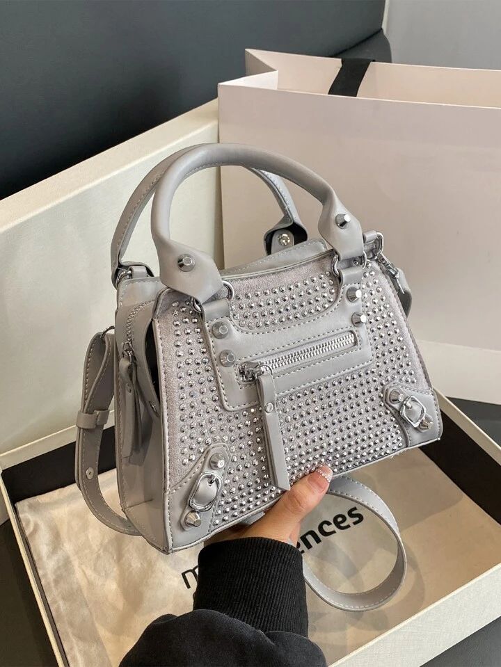 Mini Studded Decor Square Bag | SHEIN
