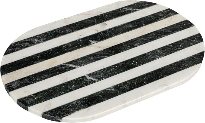 Bloomingville Marble Cheese and Cutting Board with Stripes, Black and White | Amazon (US)
