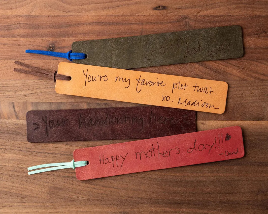 Your Handwriting Leather Bookmark (custom leather bookmark, personalized gift, handwriting gift, ... | Etsy (US)