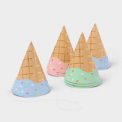 10ct 5" Ice Cream Party Hats - Spritz™ | Target
