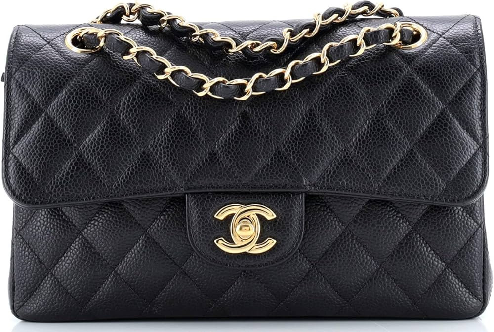 Amazon.com: Chanel, Pre-Loved Classic Double Flap Bag Quilted Caviar Small, Black : Amazon Luxury | Amazon (US)