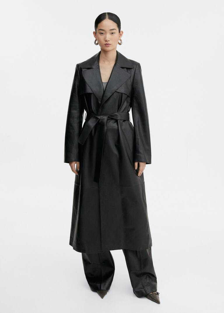 100% leather trench coat -  Women | Mango USA | MANGO (US)