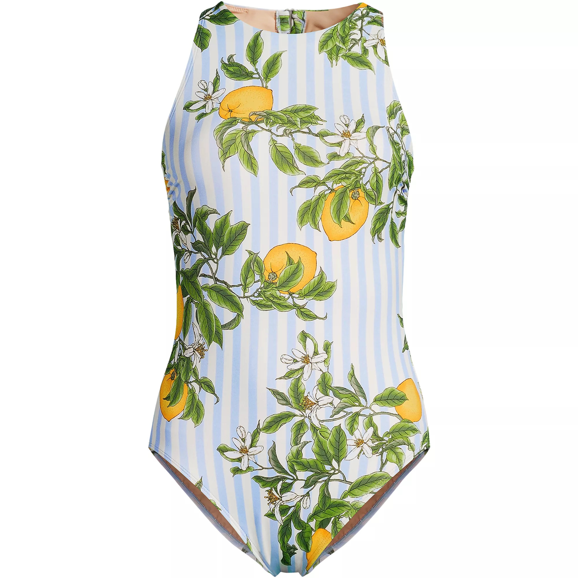 Women's Tugless High Neck Portrait Back One Piece Swimsuit | Lands' End (US)