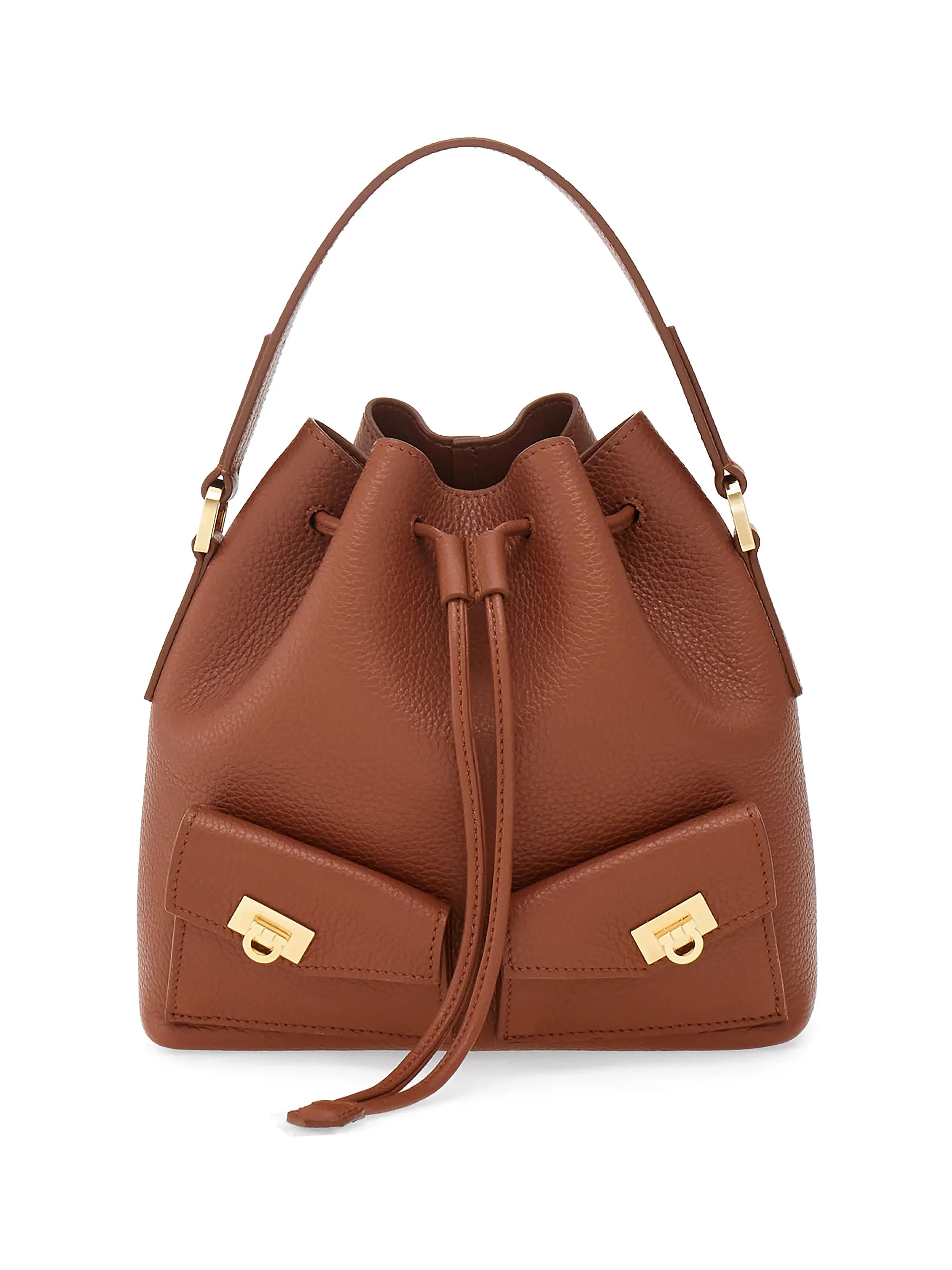 FERRAGAMO Leather Bucket Bag | Saks Fifth Avenue | Saks Fifth Avenue