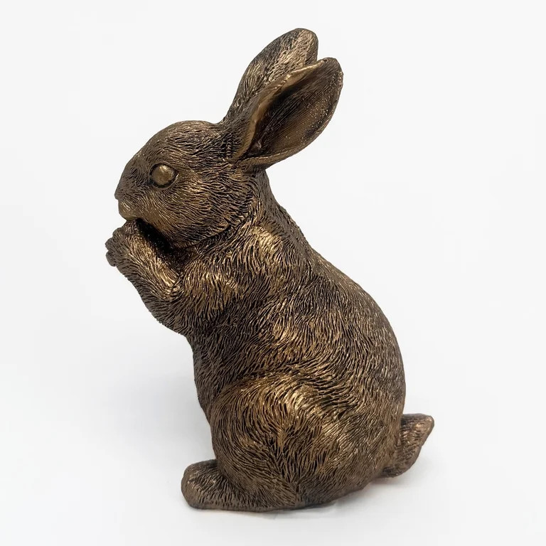 Resin Standing Bunny Tabletop Easter Decoration, Bronze, 4.75", by My Texas House | Walmart (US)