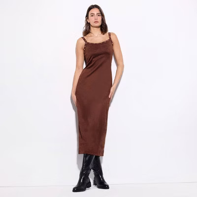 Women's Rivet Midi Dress - Wild Fable™ Brown XL | Target