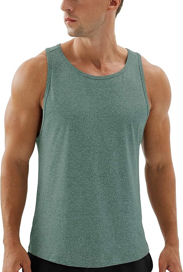 icyzone Workout Tank Tops for Men - Running Muscle Tank Exercise Gym Tops Athletic Shirts | Amazon (US)