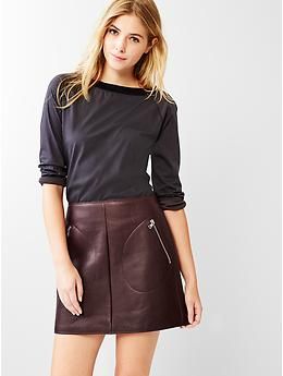 Leather zip-pocket skirt | Gap US