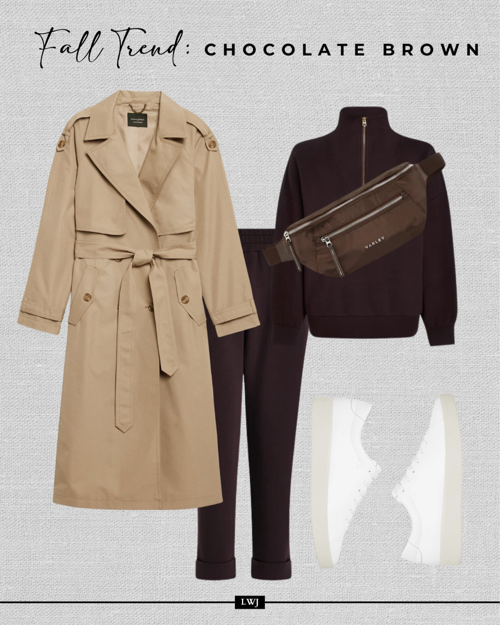 Fall trend: styling chocolate brown outfits for the fall 

Trench coat / matching loungewear set / white sneakers / belt bag / casual set 

#LTKStyleTip #LTKSeasonal