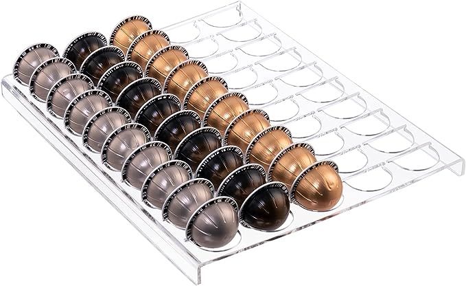 Sumerflos Clear Coffee Pod Holder Storage Tray 15.75" L x 12.6" H for Vertuoline Capsule, Drawer ... | Amazon (US)