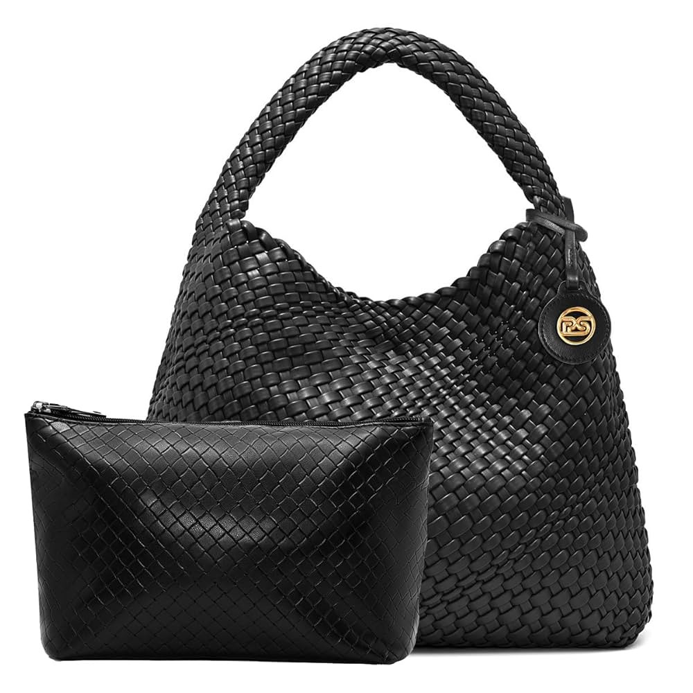 PS PETITE SIMONE Woven Tote Bag for Women Large Woven Purse Woven Leather Handbags Braided Purse Weave Purse Hazel | Amazon (US)