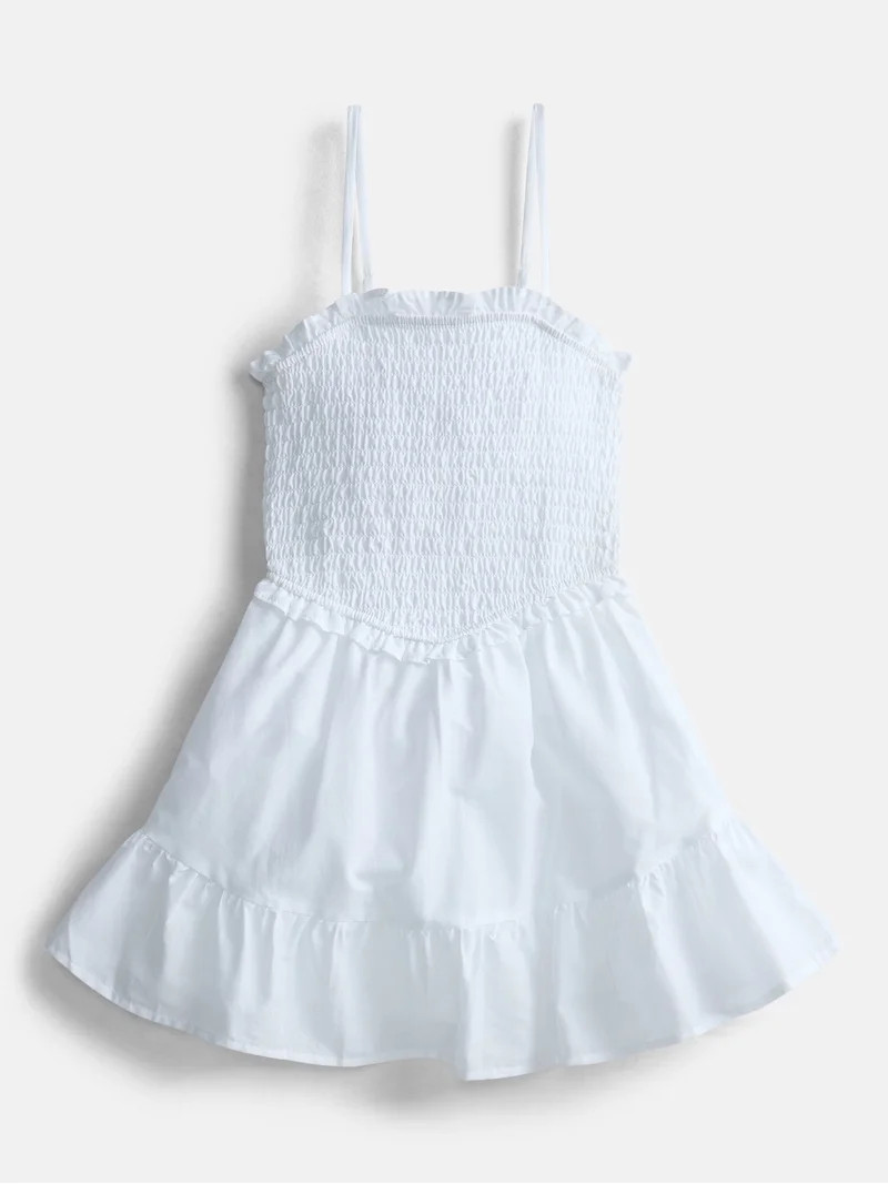 Weekend Academy Girls Smocked Ruffle Cotton Dress, Sizes 4-18 | Walmart (US)