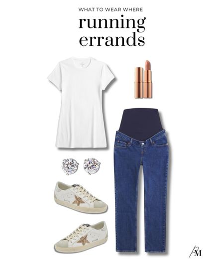 Running errands outfit idea. I love the maternity Abercrombie jeans and classic white shirt. 

#LTKstyletip #LTKbeauty #LTKSeasonal