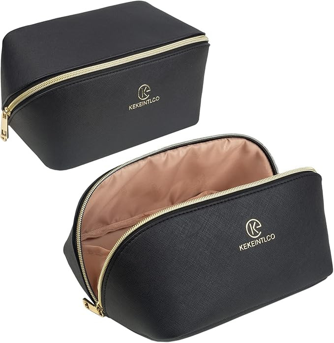 Keke Int'l Cosmetic Bags Portable Makeup Bag Opens Flat for Easy Access,Multifunctional Storage M... | Amazon (US)