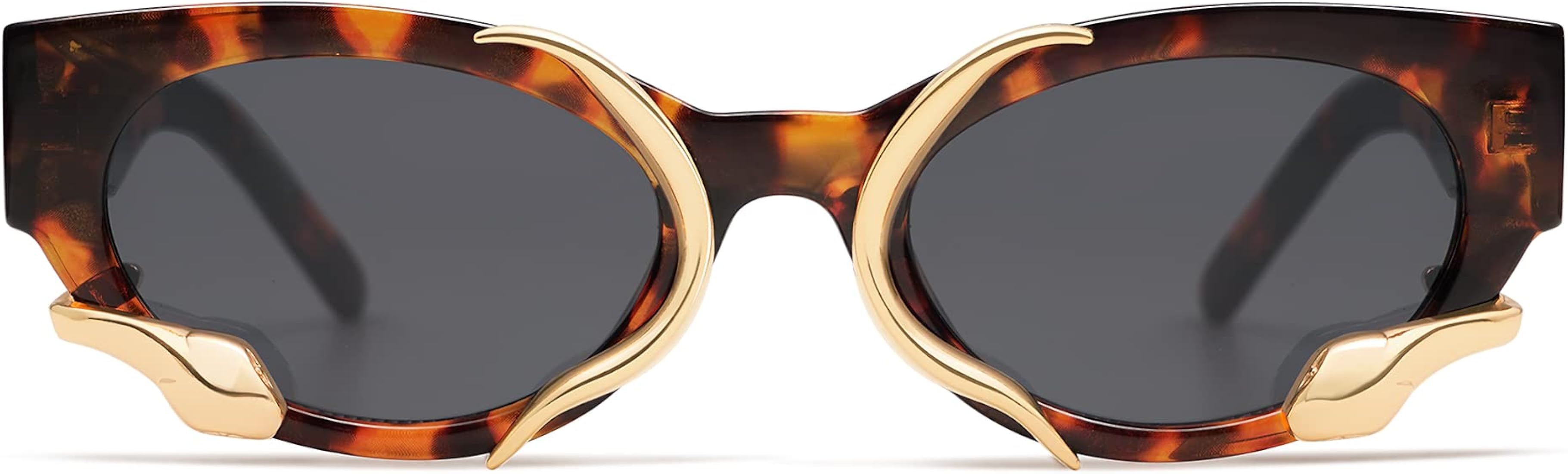 Appassal Trendy Sunglasses for Women Men Vintage Narrow Cateye Metal Snake Sunnie Y2k Accessories... | Amazon (US)