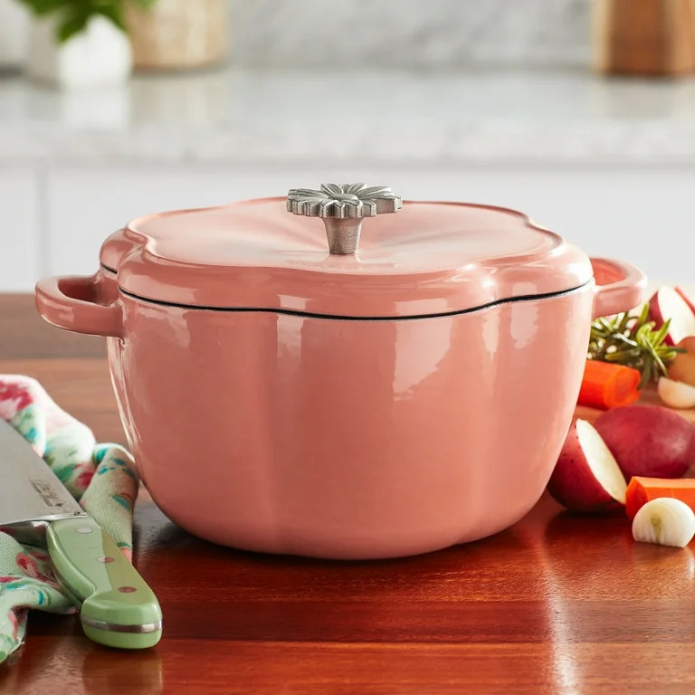 The Pioneer Woman Timeless Beauty Enamel on Cast Iron 3-Quart Dutch Oven, Pink | Walmart (US)